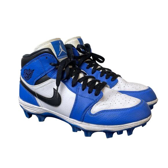 Nike Jordan 1 Mid TD Cleat Game Royal Football Sneakers Shoes Men's 8.5